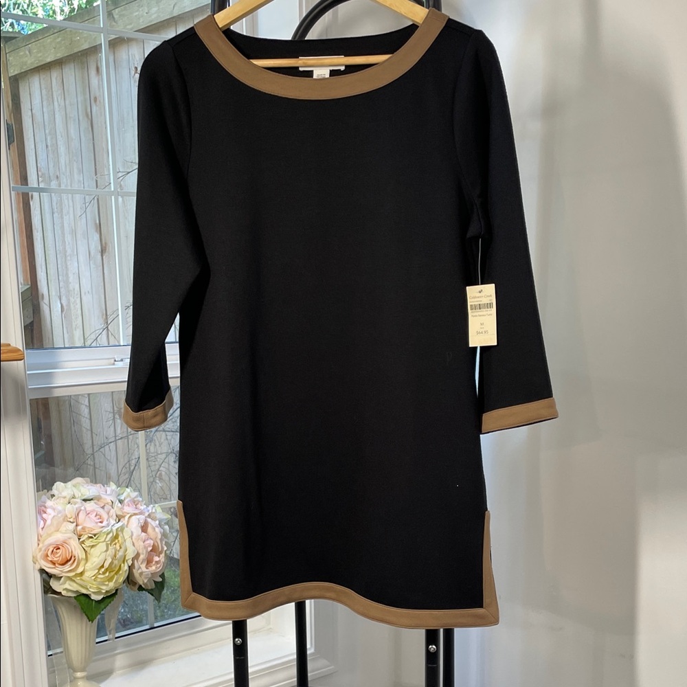 Coldwater Creek Black and Tan Tunic NWT Size Medium